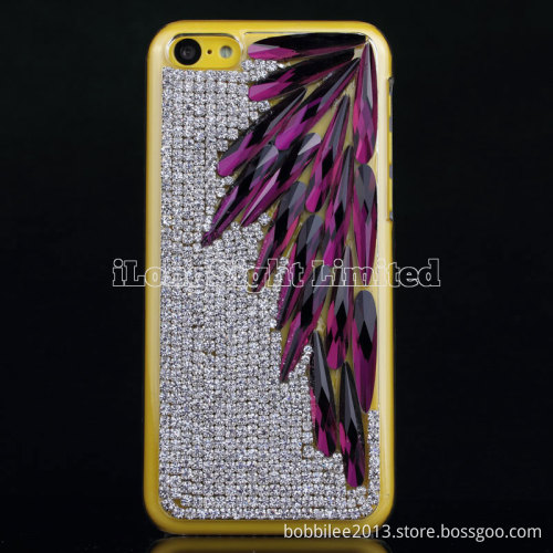 Leaf Rhinestone Crystal Diamond Case For iPhone 5C